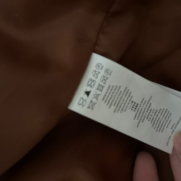 NWT Michael Kors Women's Brown Cropped Leather Moto Jacket - Picture 7 of 15